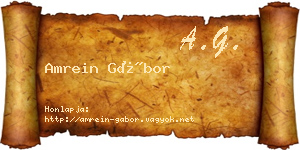 Amrein Gábor névjegykártya